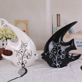 欧式家居饰品现代陶瓷工艺品简约客厅新房摆件创意结婚礼物情侣鱼