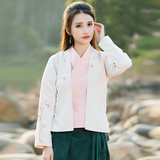 2016春装新款原创中国风手绘改良日常汉服汉元素短对襟上衣外套