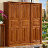推拉门衣柜 特价实木全香柏木大衣橱1.8米木质储物柜成人卧室家具