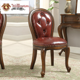 威灵顿 美式实木梳妆凳真皮沙发椅欧式穿鞋凳琴凳儿童椅F602-11