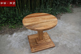 漫咖啡桌椅 圆桌 直径60 直径80 咖啡桌 老榆木门板桌 实木餐桌