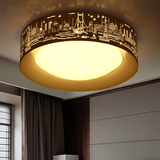 MU简约创意个性吸顶灯圆形大气led客厅卧室灯铁艺镂空北欧吸顶灯