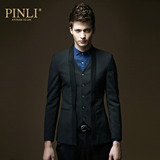 PINLI品立英绅 秋冬新款时尚男装修身假两件西服男西装外套潮E018