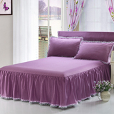 全棉床上用品纯棉纯色蕾丝花边床裙床罩床单床套单人双人特价正品