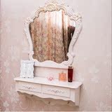 壁挂梳妆台镜卧室韩式欧式现代简约白色田园小户型化妆台梳妆桌