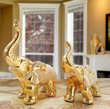 欧式陶瓷大象招财摆件创意家居客厅电视柜婚房装饰品结婚礼物高档