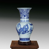 景德镇陶瓷器仿古青花瓷人物花瓶现代时尚家居饰品客厅摆件工艺品