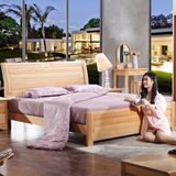 中式实木床 现代卧室双人床榉木高箱储物床1.5米1.8米时尚婚床