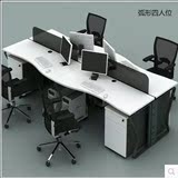 四人职员办公桌工作位多人组合上海办公家具屏风电脑桌公司员工桌