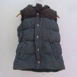 出口英国大牌原单羊毛棉马甲 冬季儿童拼接连帽马甲外套