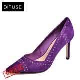dfuse迪芙斯d:fuse正品2015秋羊皮铆钉尖头高跟女单鞋DF53113077