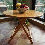 实木圆桌便携式折叠手提桌户外桌子宜家正方形餐桌小户型实木饭桌