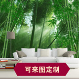 无缝大型壁画3d立体竹林风景绿色竹子护眼电视客厅背景墙纸 壁纸