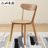 现代实木餐椅北欧白橡原木家具酒店餐厅椅简约时尚实木板书椅Y020