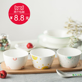 景德镇创意个性米饭碗 陶瓷器韩式微波炉家用大饭碗筷餐具碗套装