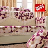 四季沙发垫简约现代客厅布艺沙发巾套罩防滑春夏全棉麻沙发套紫色