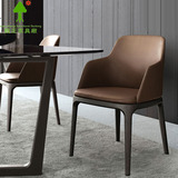 贤正 实木餐椅 现代简约北欧风格软包靠背椅 创意书房椅西餐厅椅