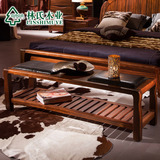 林氏木业卧室木质床尾凳中式床凳软皮长脚凳换鞋凳床前凳BB1F*