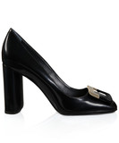 代购正品RV/Roger vivier女单鞋 高跟鞋 时尚方扣 漆皮黑色 直邮