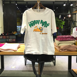 2016春季新品前托脸奶牛字母印花圆领韩版休闲短袖T恤