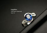 顶级斯里兰卡蓝宝石戒指 极品奢华镶 18k金镶天然钻 肉眼全净