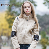 Genial2015秋冬新款中性麂皮复合羊绒欧美短外套女装仿皮草正品女