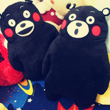 包邮 日本熊本熊本县吉祥物KUMAMON黑熊毛绒玩具公仔娃娃抱枕靠垫