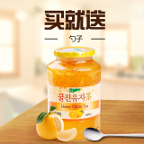 送钢勺 韩国原装进口KJ蜂蜜柚子茶1000g水果茶果酱果汁饮料冲饮