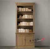 法式乡村复古书柜书橱美式做旧展示柜别墅样板房欧式书房储物家具