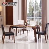 大理石餐台 北欧实木餐桌 餐桌椅子组合 小户型吃饭桌子餐厅餐桌