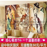 艺术大型个性壁画 客厅背景墙欧式壁纸人物抽象油画艺术墙纸
