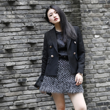 MS.JOKING2014A-W秋冬新款小香风显瘦修身长袖小西装短款外套女装