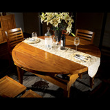 全实木家具纯原木简约现代中式小户型折叠拉合伸缩圆餐桌餐台饭桌
