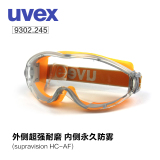 UVEX 防雾防尘防风防沙防冲击护目镜可戴眼镜9302245
