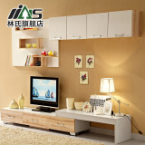 林氏家具简约板式客厅组合伸缩电视柜小户型电视墙挂柜壁柜92E01*