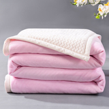 真喜爱家纺珊瑚绒毯子 秋冬用简约现代纯色毛毯加厚双层 特价包邮