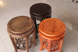 红木鼓凳非洲花梨木圆凳黑檀木换鞋凳鸡翅木矮凳纯实木雕花小凳子