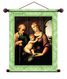 欧式卷轴画挂画圣诞装饰画画像圣像肖像圣经拉菲尔的耶稣圣家三口