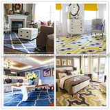 简欧现代创意蓝黄色地中海个性卧室茶几客厅满铺榻榻米床边尾地毯