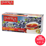 IMPRA英伯伦蓝莓味水果调味茶30袋 斯里兰卡进口锡兰袋泡红茶叶包