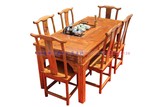 实木茶桌椅组合茶几中式仿古功夫泡茶台榆木茶艺桌长餐桌特价1.76