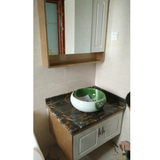 高密度厚板pvc柜身大理石台面浴室柜镜柜吊柜组合洗手盆台镜柜