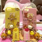 日本可爱轻松熊福袋铃铛挂件iphone6s手机壳苹果6plus卡通硅胶套