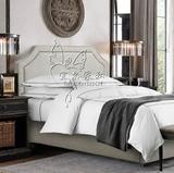 新款美式乡村布艺软包床欧式新古典双人实木床现代高档别墅布艺床