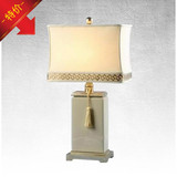 中式方形陶瓷台灯欧式复古装饰现代简约样板房软装客厅卧室床头灯