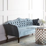 欧式布艺沙发 美式乡村法式地中海客厅组合布艺沙发 拉扣异形沙发