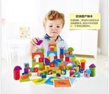 德国Hape120粒水果蔬菜积木益智玩具木制宝宝儿童启蒙智力桶装