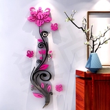 创意背景墙贴纸蔷薇花3D水晶立体墙贴亚克力玄关走廊卧室温馨田园