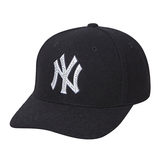 韩国代购-正品MLB洋基队棒球帽,冬季毛呢水晶标NY蕾丝鸭舌帽 调节