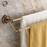 欧式卫浴五金挂件浴室毛巾杆卫生间置物架 仿古全铜双杆毛巾架